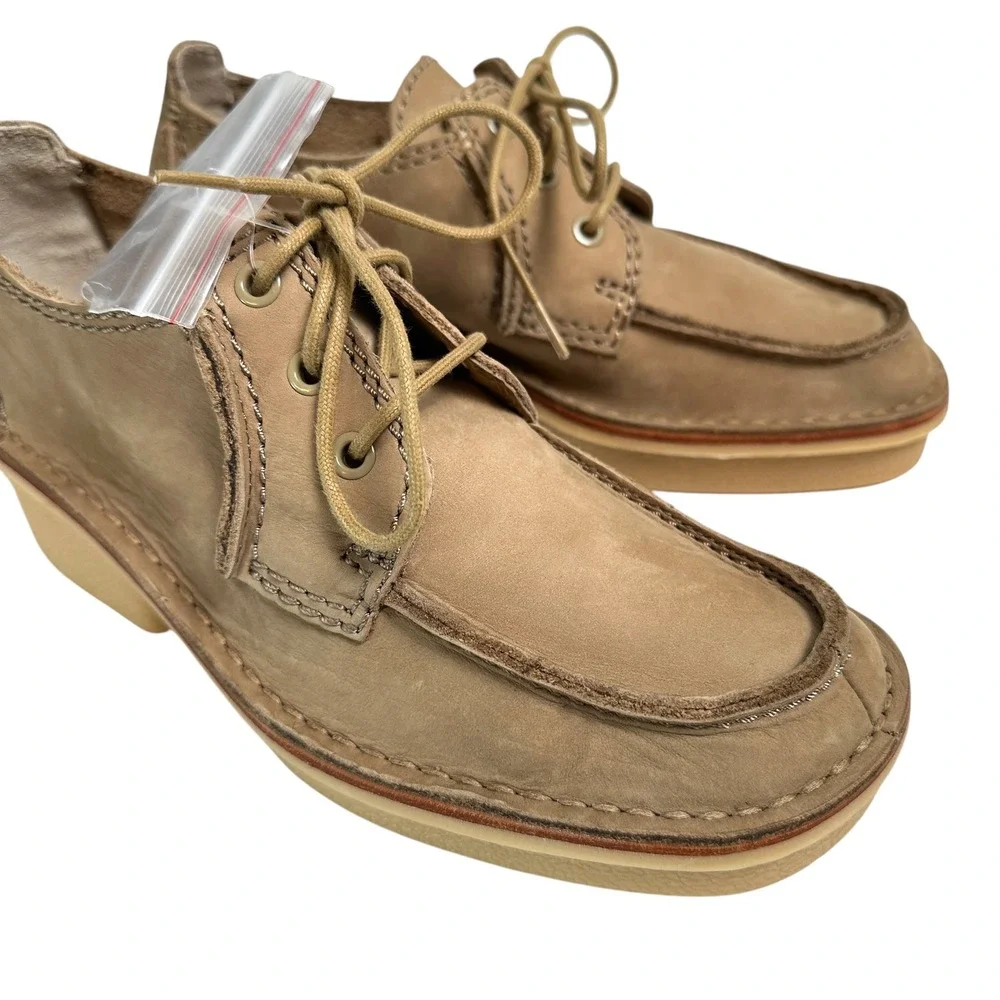 Clarks Shoes Artisan Veldta Auburon Platform Moccasin Nubuck Taupe 10 Gorpcore